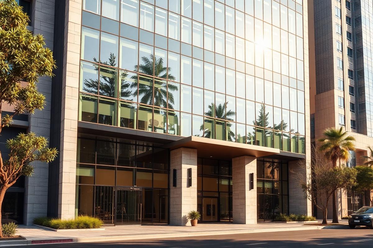 Commercial building facade constructed in Tumkur
